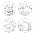 Nature Landscapes Logo Outdoor Life Symbol Lake