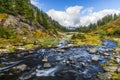 Nature landscapes of Mt Baker Picture Lake and Bagley Lake trail in Autumn.