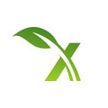 nature leaf combined with X Letter logo design vector concept illustratio Royalty Free Stock Photo
