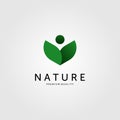 Nature leaf logo vector human people green color icon illustration design Royalty Free Stock Photo