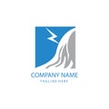 Nature lightning logo abstract mountain illustration with color vector design