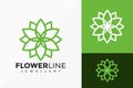 Nature Line Art Beauty Flower Logo Vector Design. Abstract emblem, designs concept, logos, logotype element for template Royalty Free Stock Photo