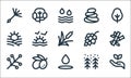 Nature line icons. linear set. quality vector line set such as ecology, water, branch, winter, olive, field, berries, stones, tree