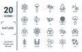 nature linear icon set. includes thin line jonquil, anemone, magnolia, larch, pansy, tea, lotus flower icons for report, Royalty Free Stock Photo