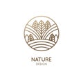 Nature linear logo forest landscape Royalty Free Stock Photo