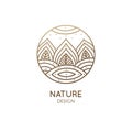 Nature linear logo forest landscape Royalty Free Stock Photo