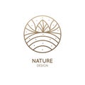 Nature linear logo forest landscape Royalty Free Stock Photo