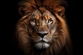 Portrait animal big africa face dark nature kenya noble cat lion predator Royalty Free Stock Photo