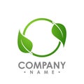 Nature logo for health company icon concept. Circle leaf logo co