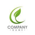 Nature logo for health company icon concept. Circle leaf logo co