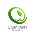 Nature logo for health company icon concept. Circle leaf logo co