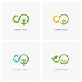 Nature logo set with tree or plant symbol