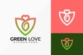 Nature Lotus Love Logo Design. Creative Idea logos designs Vector illustration template Royalty Free Stock Photo