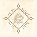 from nature with love label. Vector illustration decorative design Royalty Free Stock Photo