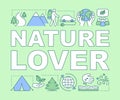 Nature lover word concepts banner. Naturalist. Environment protection and preservation. Presentation, website. Isolated Royalty Free Stock Photo