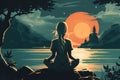 Nature meditation yoga practice tranquil mind