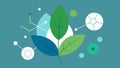 Nature Meets Science An illustration combining elements of nature like leaves with scientific elements like molecule