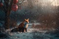 Nature misty red fox. Generate AI Royalty Free Stock Photo