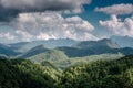 Nature Mountain Background of Tropical Landscape Scenery View, Rural Scenic With Panorama Mountains Peak at Sunny. Natural Green