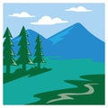 Nature mountain landscape illustration background color Royalty Free Stock Photo