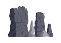 Nature mountain landscape. Rocky massif or barrow mountain heap vector Illustration. Range rock peaks, mountain rocky