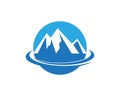 Nature mountain logo template Royalty Free Stock Photo