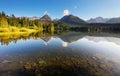 Nature mountain scene with beautiful lake in Slovakia Tatra Royalty Free Stock Photo