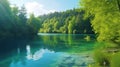 Nature mountain scene with beautiful lake in Slovakia Tatra - Strbske pleso Royalty Free Stock Photo