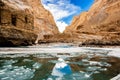 Nature mountains frozen zanskar river clean blue water. Royalty Free Stock Photo