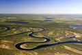 Nature of the Northern tundra of the Taimyr Peninsula view from a helicopter