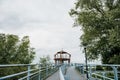 Nature observation tower for environmental protection and water management near the village Nowe Warpno, Poland Royalty Free Stock Photo