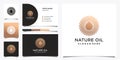 Nature oil logo design template and business card Premium Vector Royalty Free Stock Photo