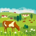 Cow on meadow Royalty Free Stock Photo