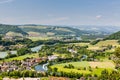 Nature overlook with rivers in Switzerland Royalty Free Stock Photo