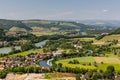 Nature overlook with rivers in Switzerland Royalty Free Stock Photo