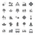 Nature, Parks and Trees Isolated Vector Icons Set that can be easily modified and Edit in any Size or Color Royalty Free Stock Photo