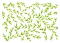 Nature pattern background illustration, green leaf paint