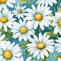 Wallpaper seamless flower nature pattern background floral chamomile white decorative summer Royalty Free Stock Photo