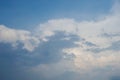 Nature and peace background blue sky with white fluffy clouds in the afternoon of sunny day Royalty Free Stock Photo