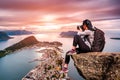 Nature photographer - Aksla at the city of Alesund , Norway. Royalty Free Stock Photo