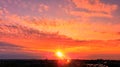 Nature Pink sunset in the city landscape  beautiful skyline landscape Panoramic view from the balcony of medieval wall towers roma Royalty Free Stock Photo