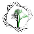 Nature and plant concept represented by dry green and black tree icon. isolated and flat illustration vector eps10 dead trees Royalty Free Stock Photo