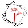 Nature and plant concept represented by dry red tree icon. isolated and flat illustration vector eps10 dead trees silhouette Royalty Free Stock Photo