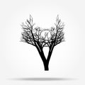 Nature and plant concept represented by dry tree icon. isolated and flat illustration vector eps10 dead trees silhouette Royalty Free Stock Photo