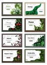 Nature plant foliage fegetation landing page bundle set Royalty Free Stock Photo