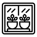 Nature plant windowsill icon outline vector. Summer pot