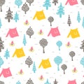 Nature Playground Summer Camp Vector Pattern Royalty Free Stock Photo