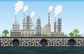 Nature pollution plant pipe dirty waste air and water polluted e
