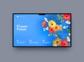 Nature Power Landing Page Design with Gerbera Flowers, Bouquets Delivery Company Service Website Template