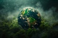 Nature preservation message Green planet Earth symbolizes environmental protection Royalty Free Stock Photo